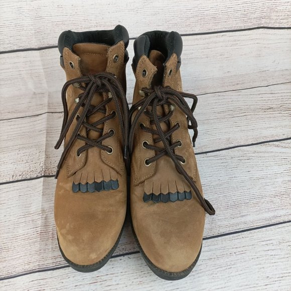 Laredo Womens Western Work Boots 6.5M Brown 6" Saddle Brand - Picture 2 of 9